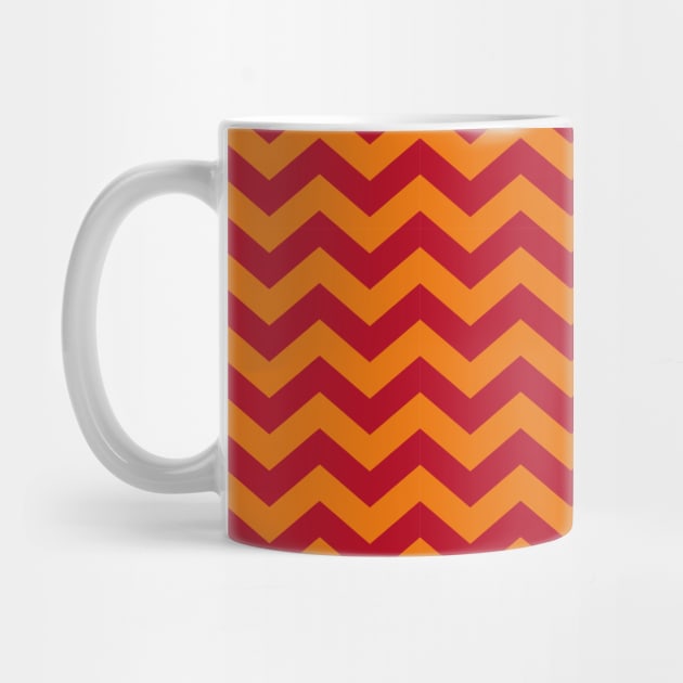 Red and Orange Chevron Zigzag Pattern by squeakyricardo